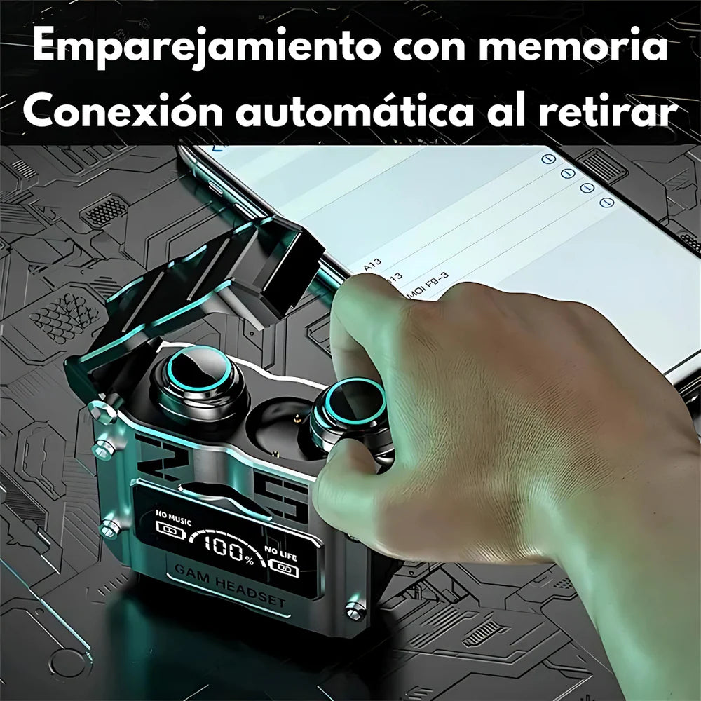 🎧 Auriculares Inalámbricos M25 – Sonido potente, estilo gamer y libertad total 🎧
