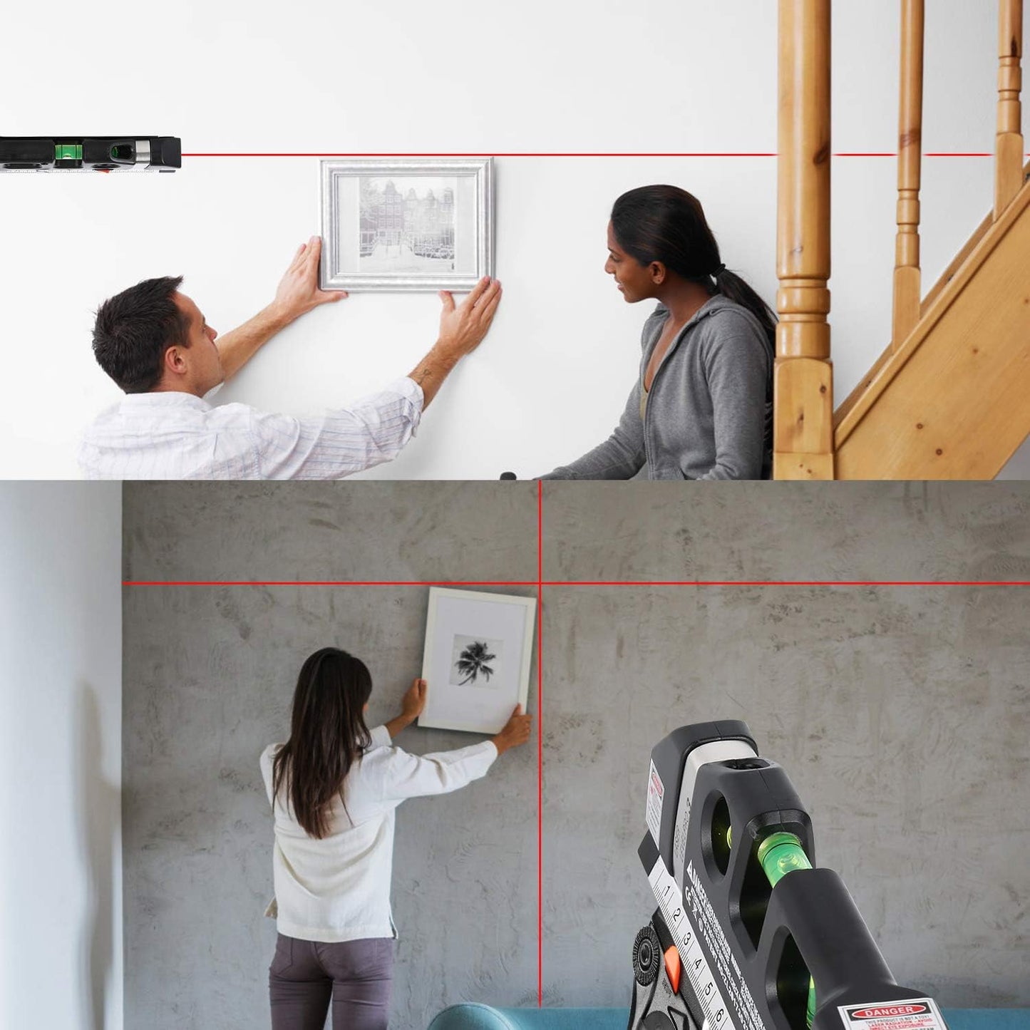 Láser Horizontal y Vertical con Cinta Métrica Integrada para Máxima Precisión en Todos tus Proyectos