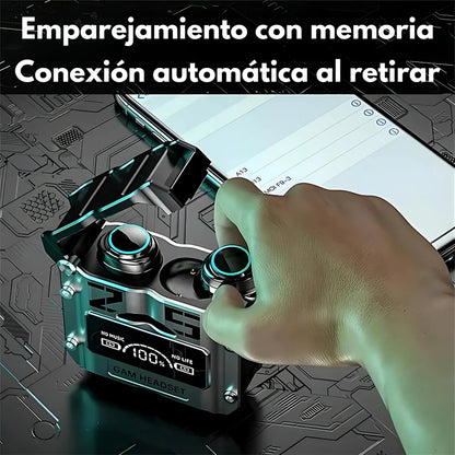🎧 Auriculares Inalámbricos M25 – Sonido potente, estilo gamer y libertad total 🎧