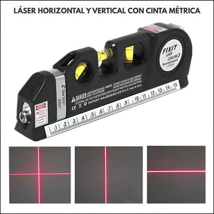 Láser Horizontal y Vertical con Cinta Métrica Integrada para Máxima Precisión en Todos tus Proyectos