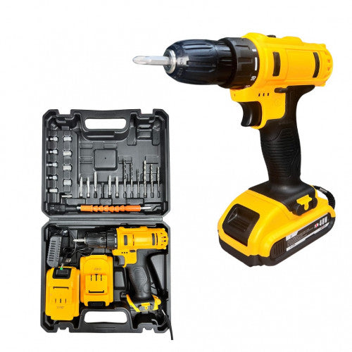 Taladro Inalámbrico Amarillo de Doble Batería + Envio GRATIS