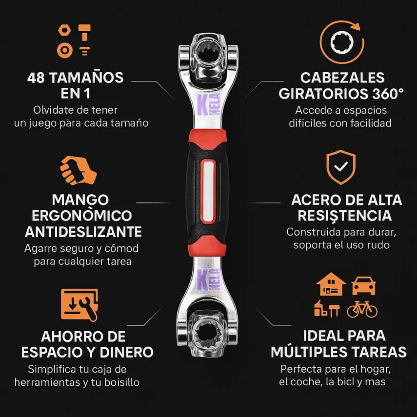 La Solución Ligera y Completa: 48 Herramientas en una Sola Llave